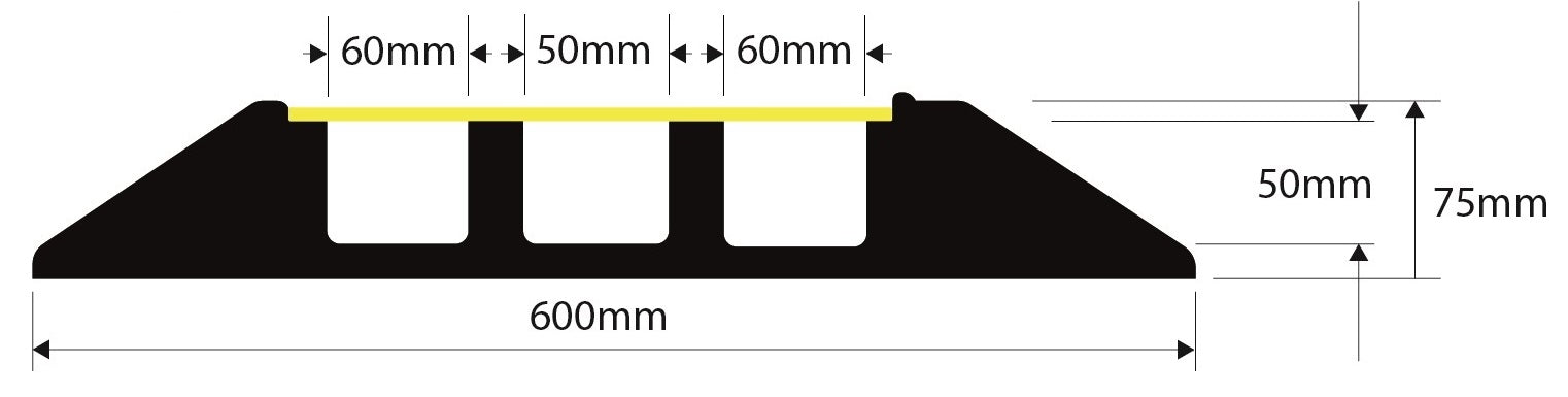 HD3 Black/Yellow  (2 x 60mm x 50mm & 1 x 50mm x 50mm inside space)