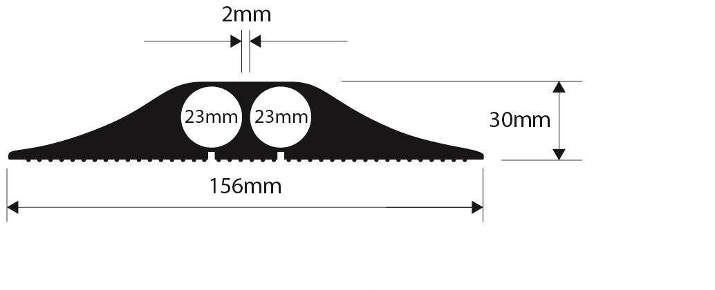 Industrial FF Black and Grey  - 4.5 M  ( 2 x 23mm Diameter inside space )