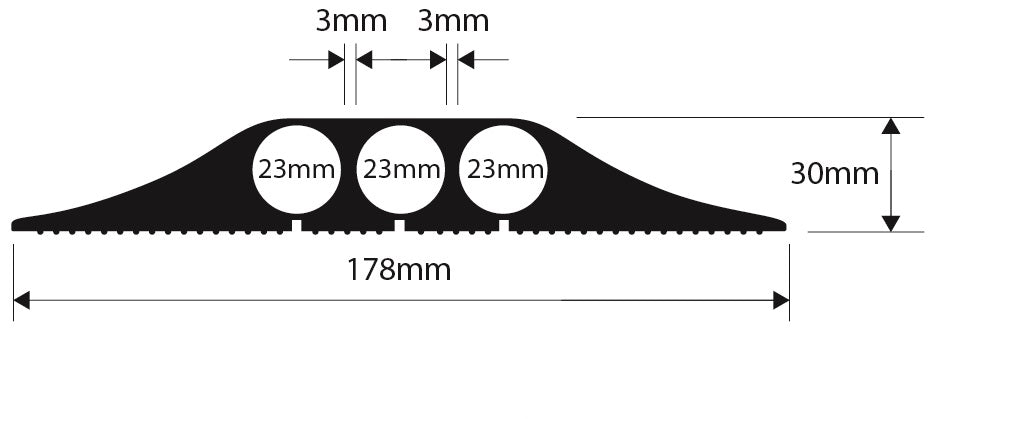 Industrial FFF Black and Grey - 4.5 M ( 3 x 23mm Diameter inside space )