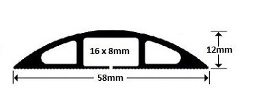 CableSafe Flexible Cable Lite CL01 Black - 9M Protectors 16mm x 8mm inside space