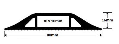 CableSafe Flexible Cable Lite CL03 Black - 9M Protectors 30mm x 10mm inside space