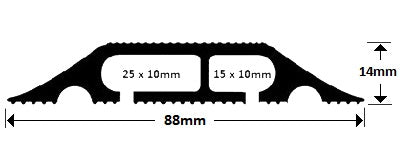 CableSafe Flexible Cable R06 Protectors Black 10mm x 25mm & 10mm x 15mm inside space