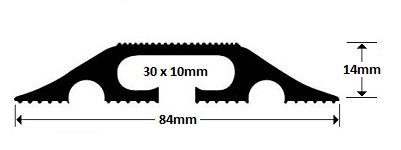 CableSafe Flexible Cable R07-B Protectors Black 10mm x 30mm inside space