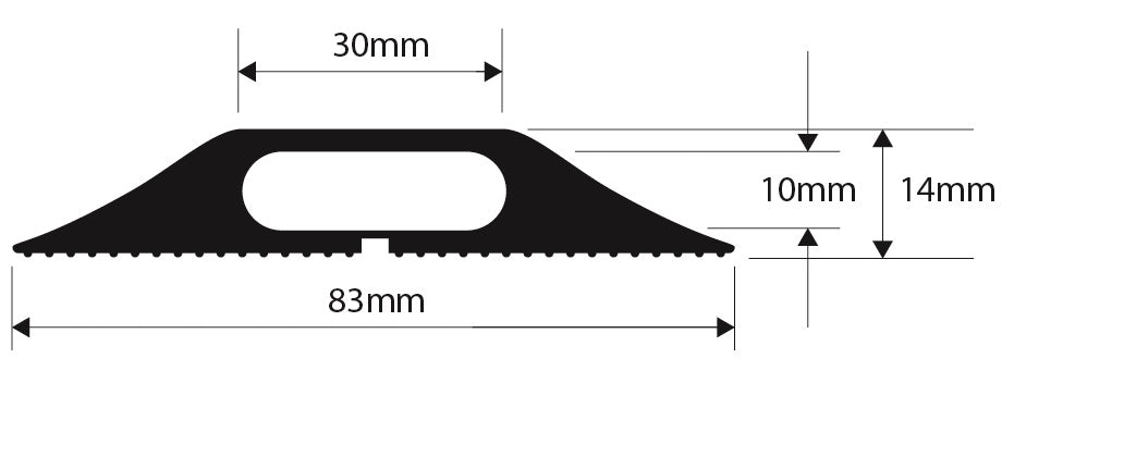 Snap Fit B Black 10mm x 30mm inside space