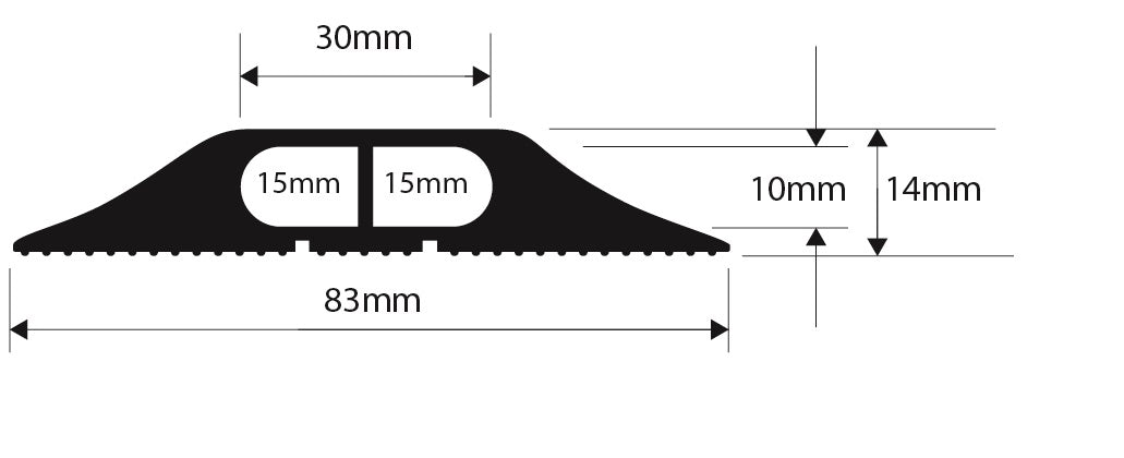 Snap Fit BNC/1 Grey - 1 M ( 2 x 10mm x 15mm inside space )