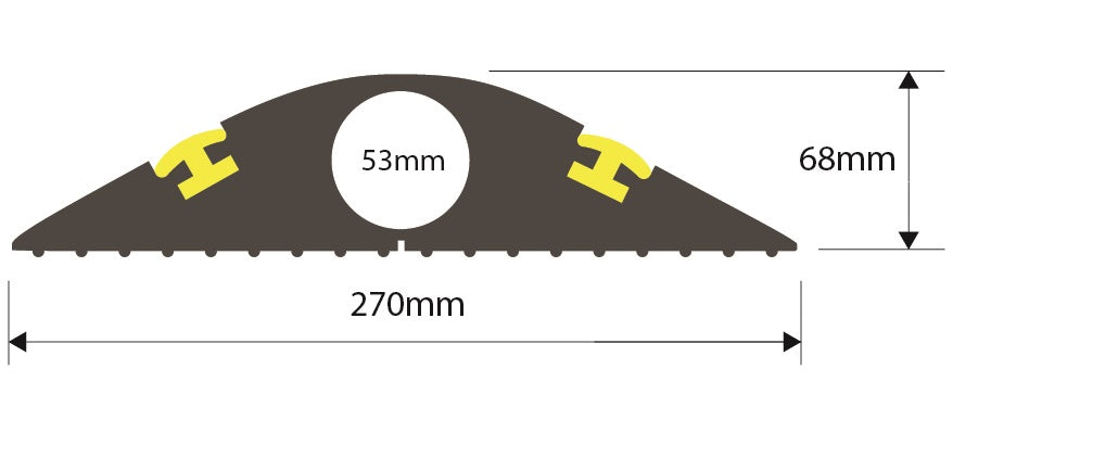 TTC/3 Black/Yellow - 1.5 M (53mm Diameter hole)